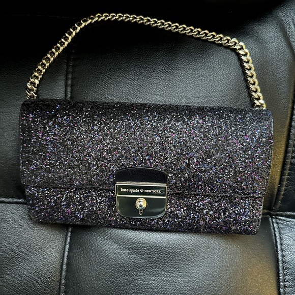 kate spade Handbags - Kate Spade New York Milou Sunset Lane Black/Multi-Colored Glitter Clutch. NWOT.
